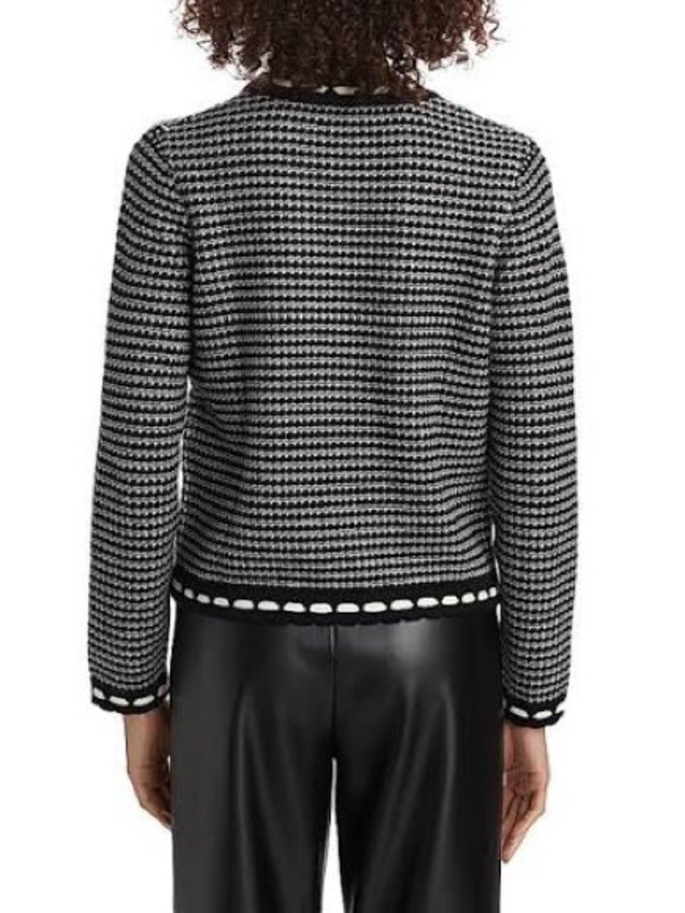 Elie Tahari Navy and White Alta Cardigan Wool/Cashmere - Picture 12 of 12